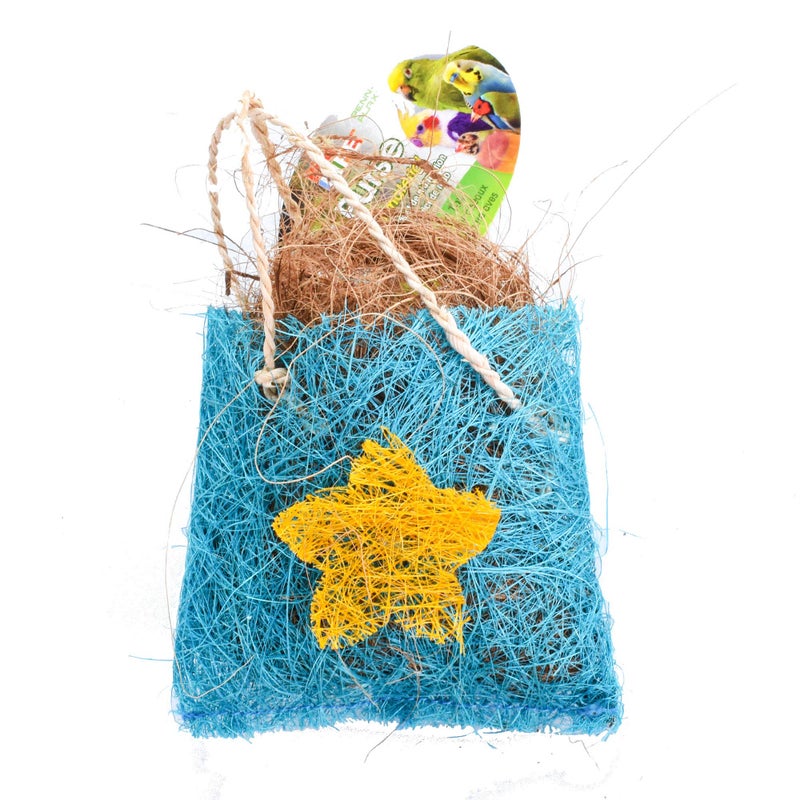 Penn Plax Penn-Plax Bird Life Interactive Toy Purse with Natural Nesting Material (BAVW1) â€“ Colorful & Fun Addition to Any Cage â€“ Safe for All Birds â€“ 5.75â€ Height - Image 1